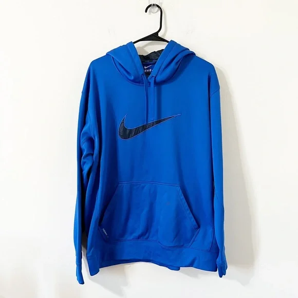 Nike Men's Therma-Fit Blue Graphic Pullover Hooded Sweatshirt Size XL - Picture 1 of 10
